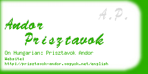 andor prisztavok business card
